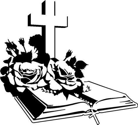 Bible with Cross & Roses