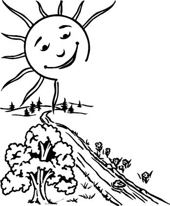 Sun, River & Trees