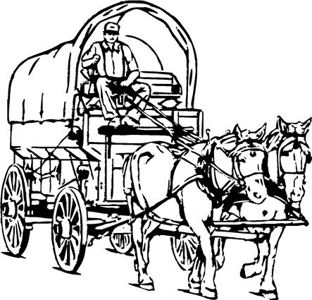 Wagon02 pulled by Horses